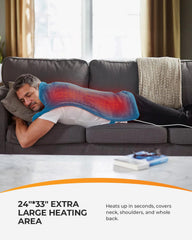 CooCoCo heating pad control panel shows adjustable heat levels.
