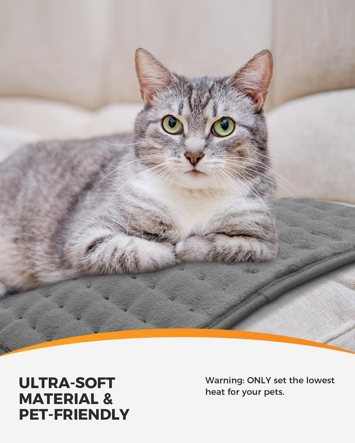 CooCoCo heating pad six heat settings for personalized comfort.