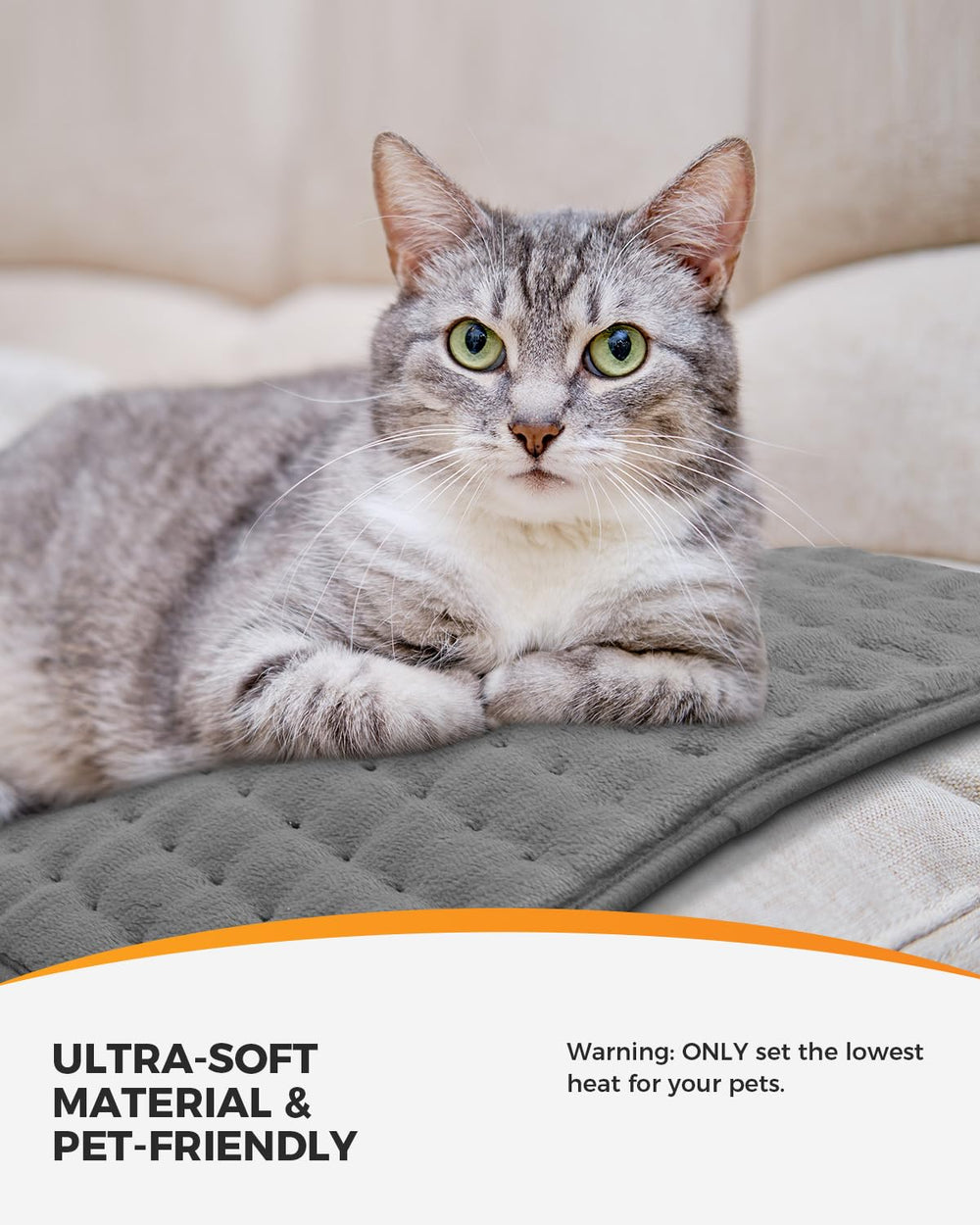 CooCoCo heating pad six heat settings for personalized comfort.