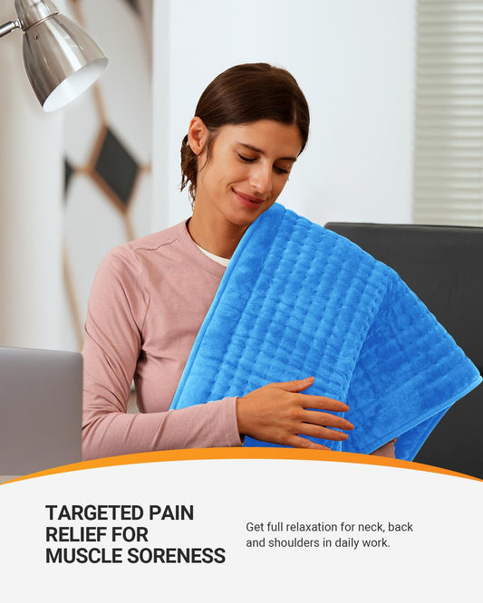 CooCoCo heating pad with dry and moist heat options for customizable warmth.