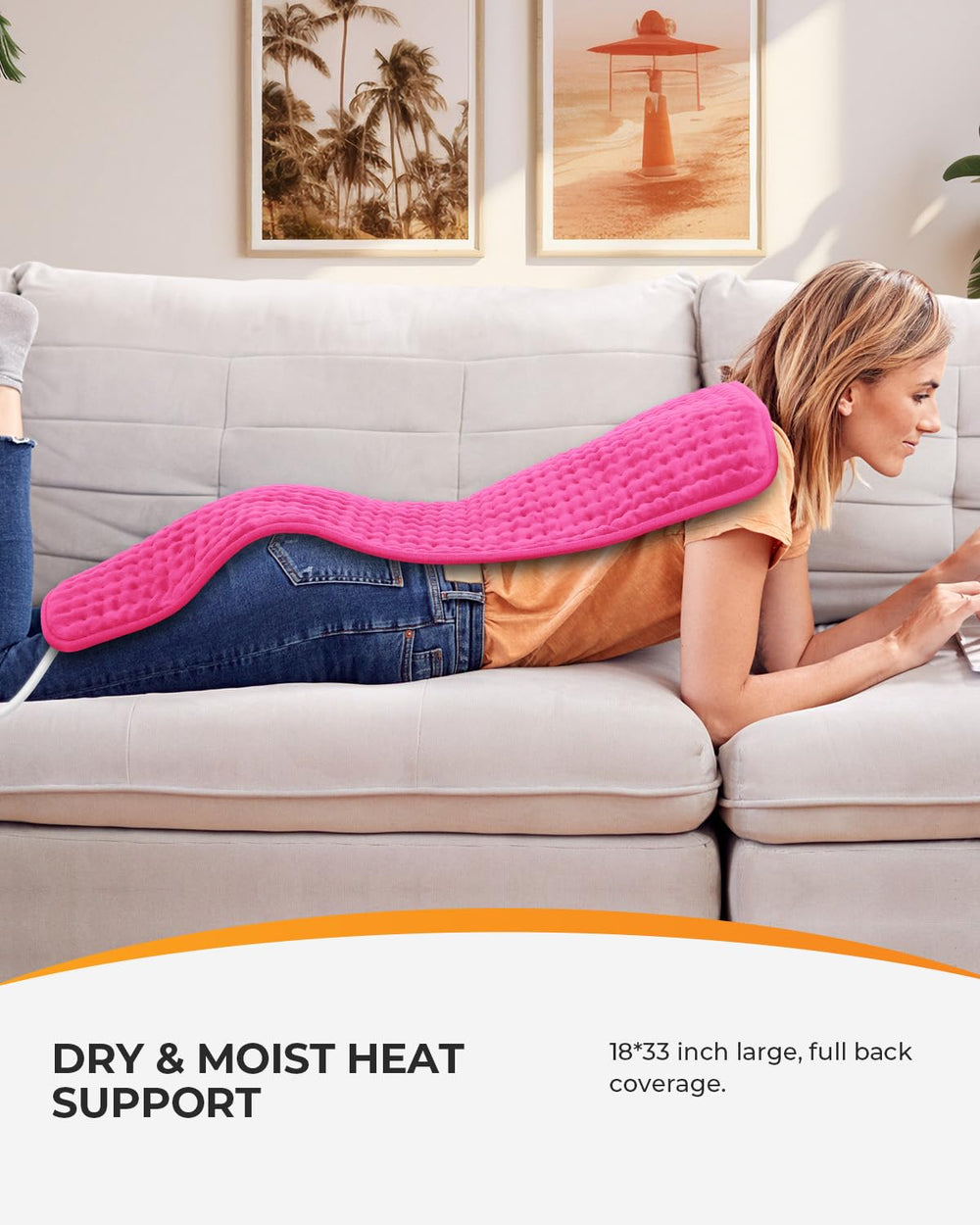 Coococo heating pad supports both dry and moist heat modes for versatile comfort.