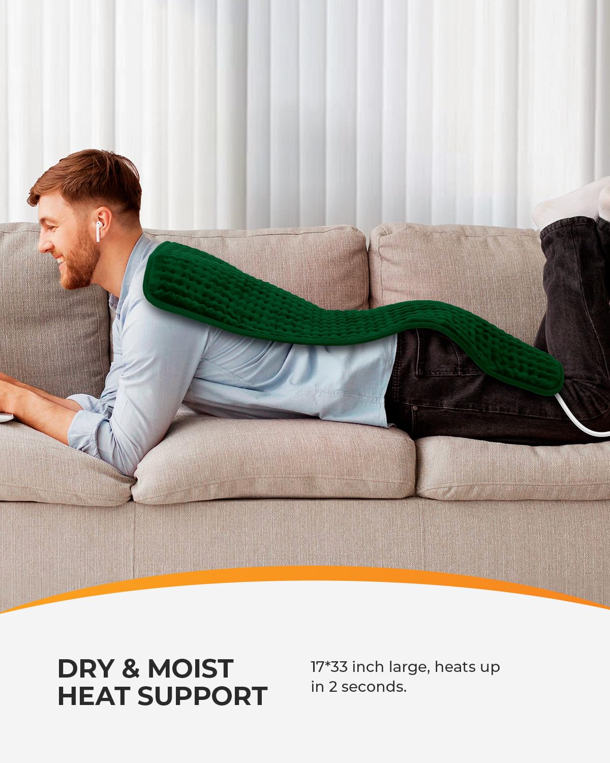 CooCoCo heating pad offers moist and dry heat for customizable comfort.