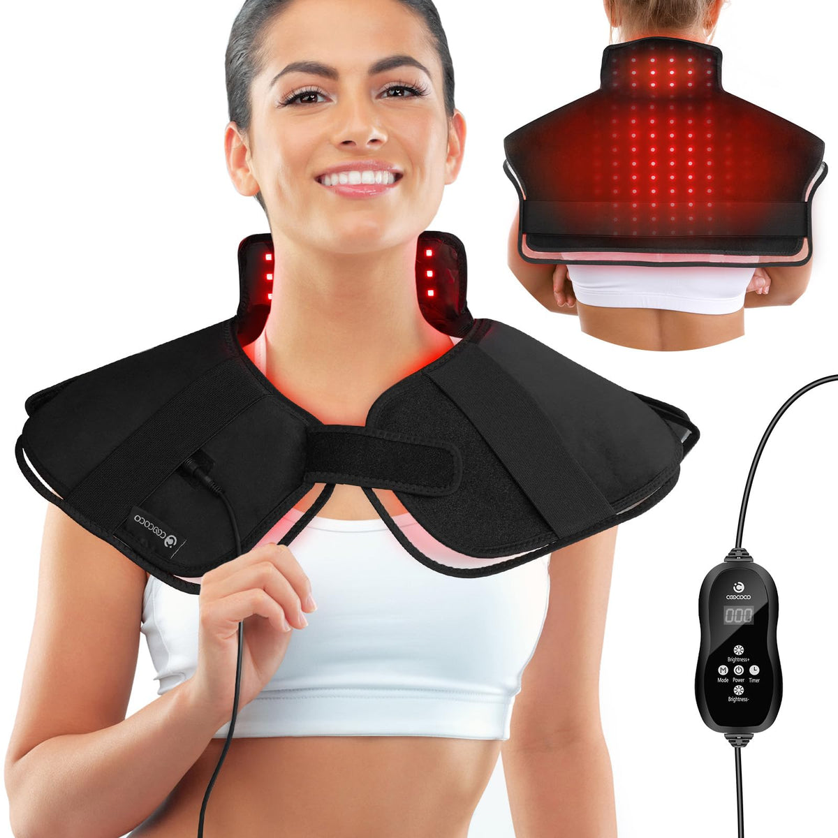 CooCoCo heating pad neck-shoulder-back coverage delivers targeted warmth.