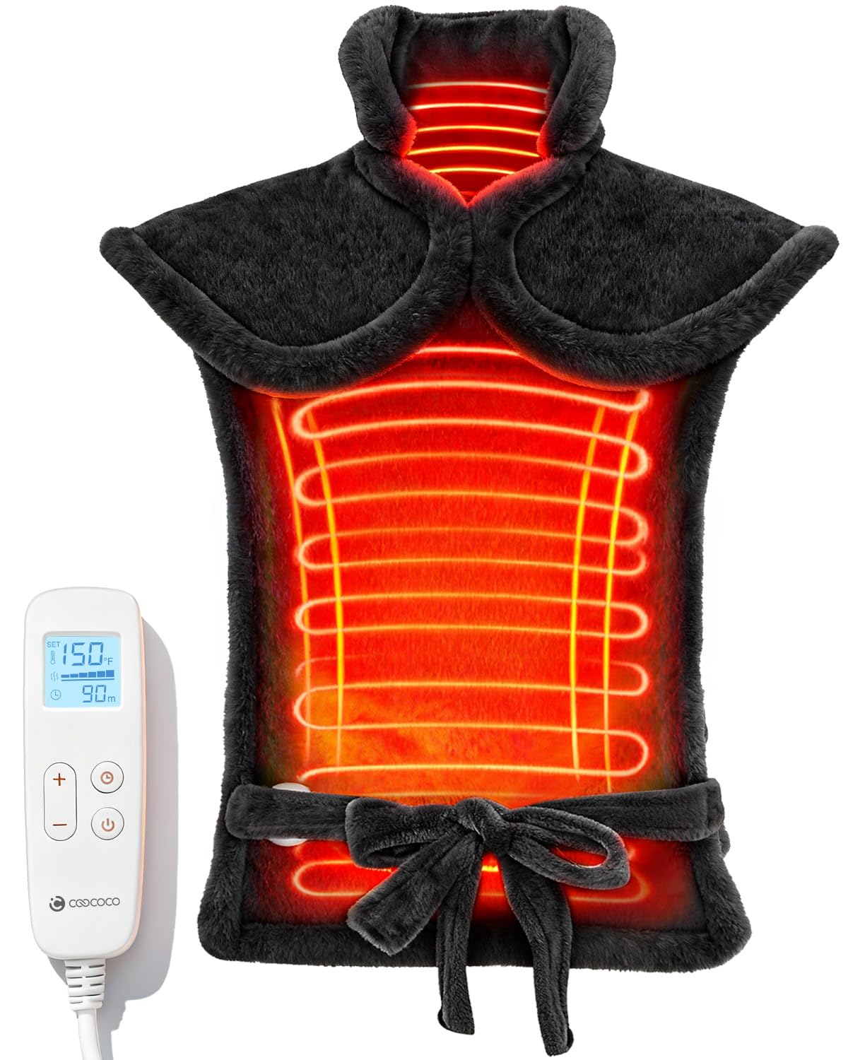 CooCoCo neck and shoulders heating pad with plush warmth.