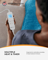 CooCoCo plush heating pad feels soft against skin for cozy warmth.