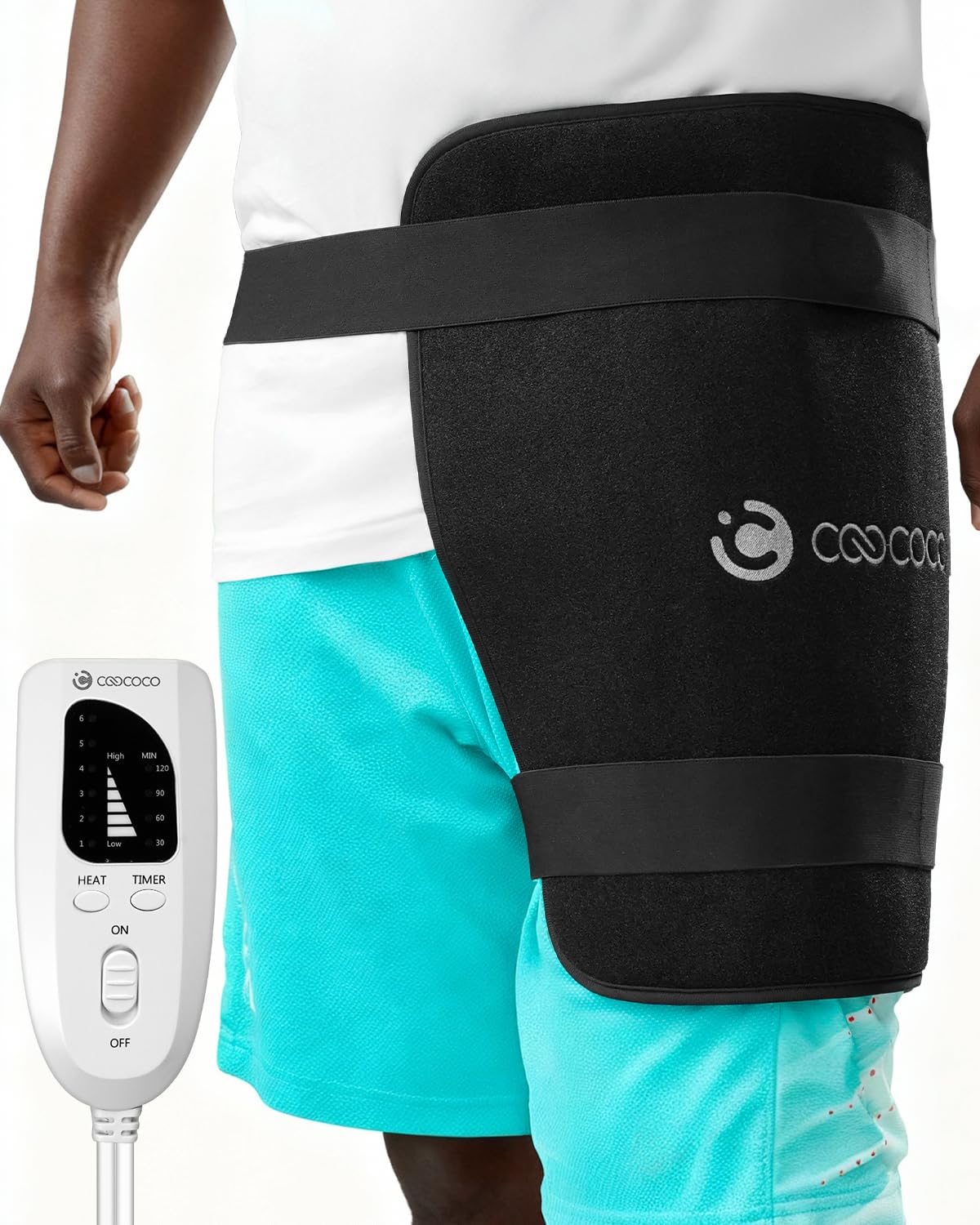 CooCoCo hip heating pad with faster heating for instant warmth.