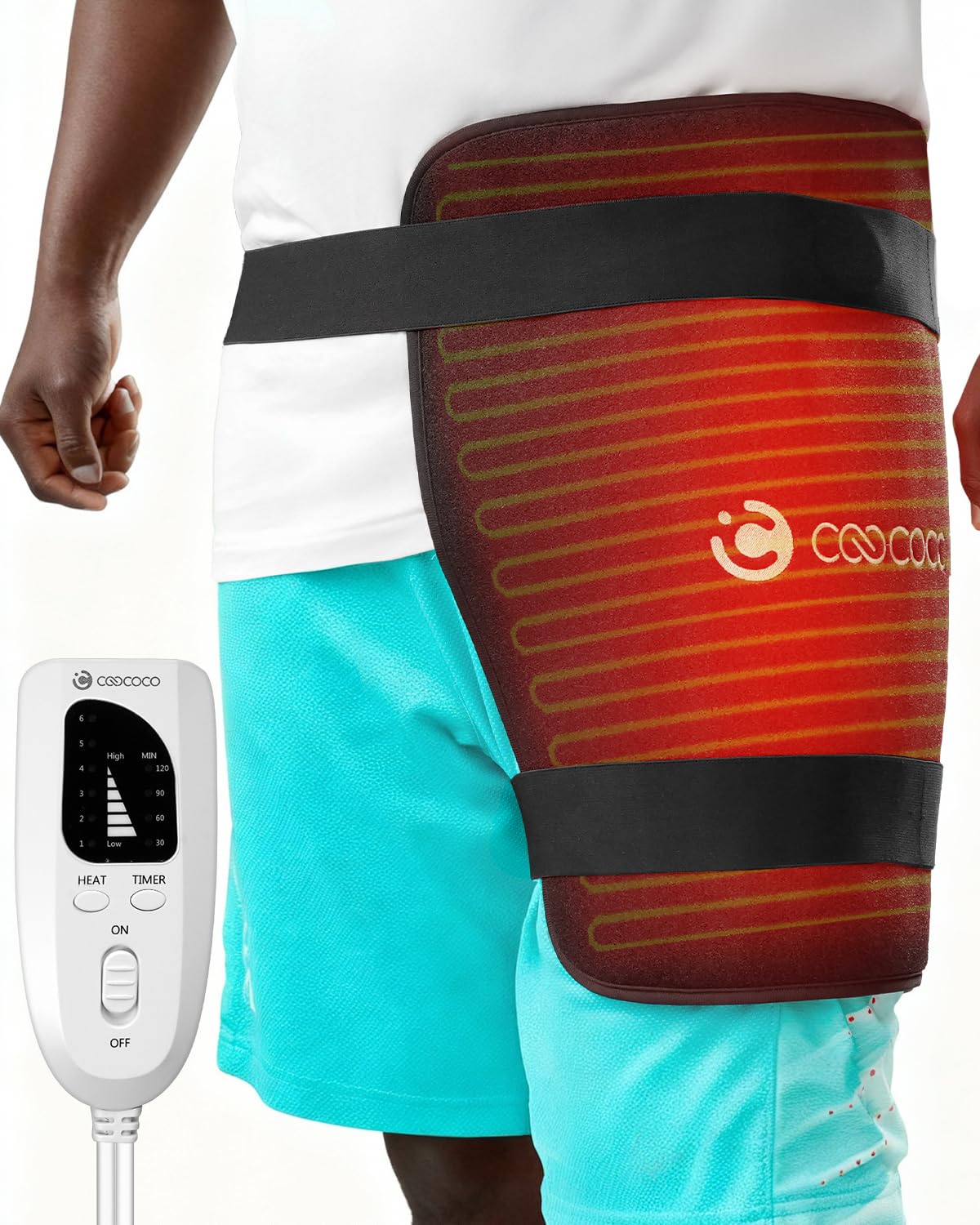 CooCoCo Hip Heating Pad Large delivers fast warmth across hips and lower back for targeted comfort.
