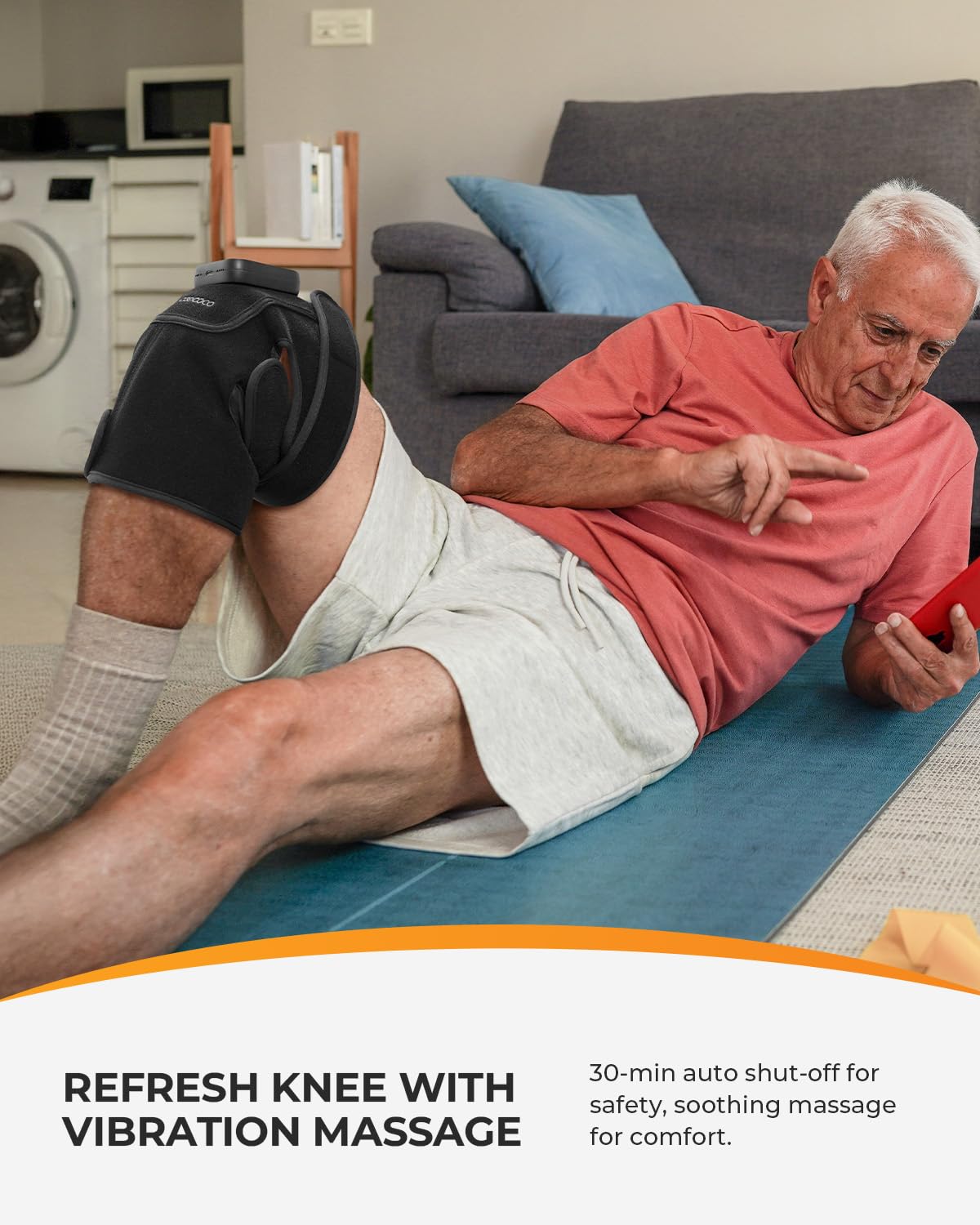 CooCoCo heat and vibration modes shown for customizable knee relaxation.