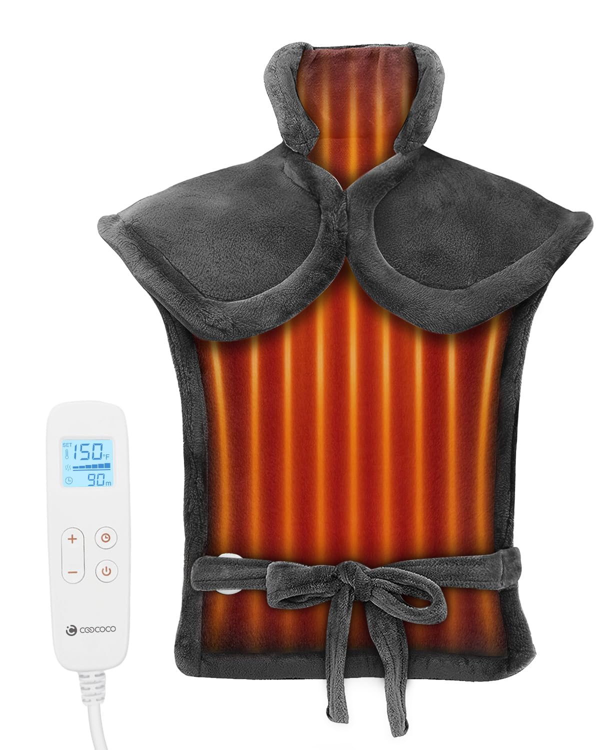 CooCoCo neck heating pad with soft flannel for cozy warmth.