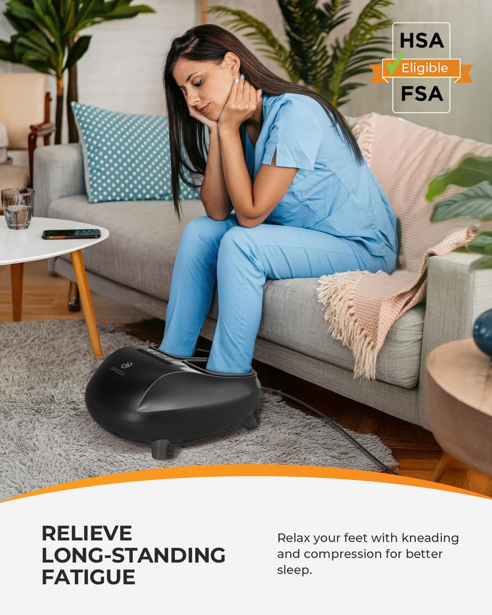 CooCoCo massager supports plantar comfort with warm kneading