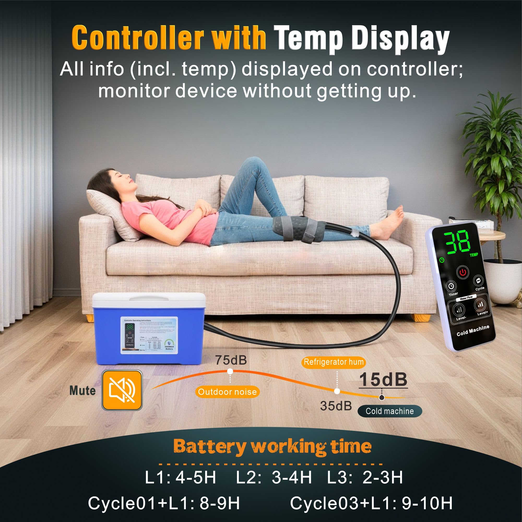 COOLER-TYU 8.5-quart reservoir illustrating ample capacity for extended sessions
