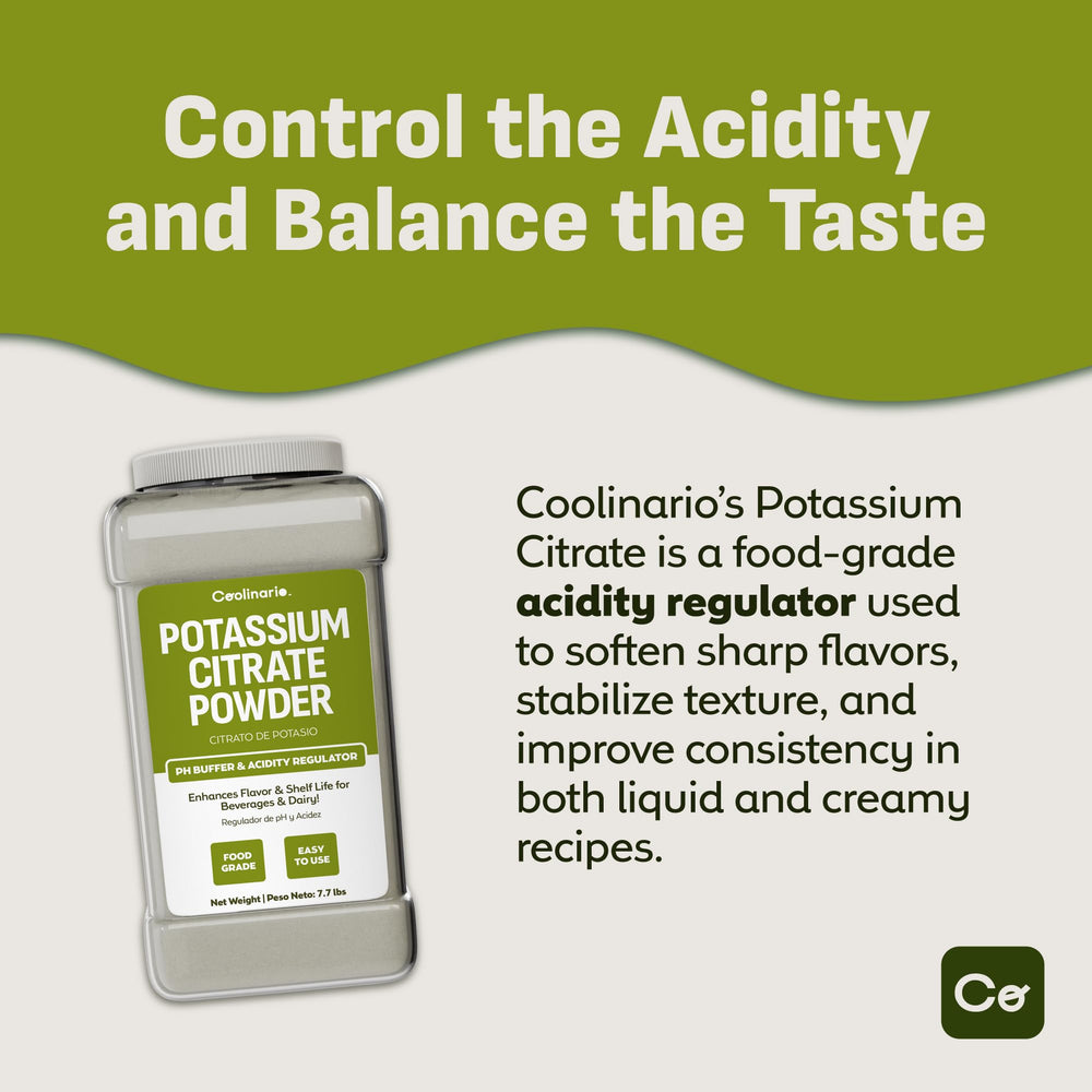 Coolinario potassium citrate powder pouring action shows quick dissolution for drinks.