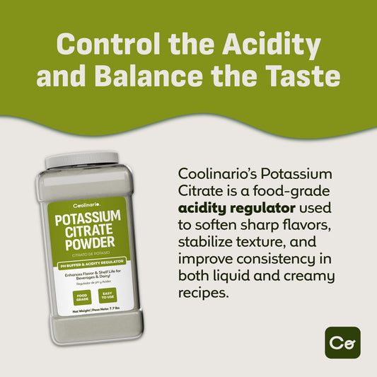 Coolinario potassium citrate powder pouring action shows quick dissolution for drinks.
