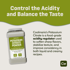 Coolinario potassium citrate powder pouring action shows quick dissolution for drinks.