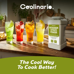 Coolinario potassium citrate powder storage in a cool dry place preserves quality.