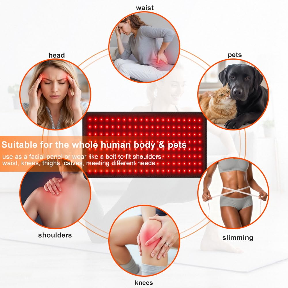 COOLOUS Red Light Therapy Pad portable design for on-the-go use.