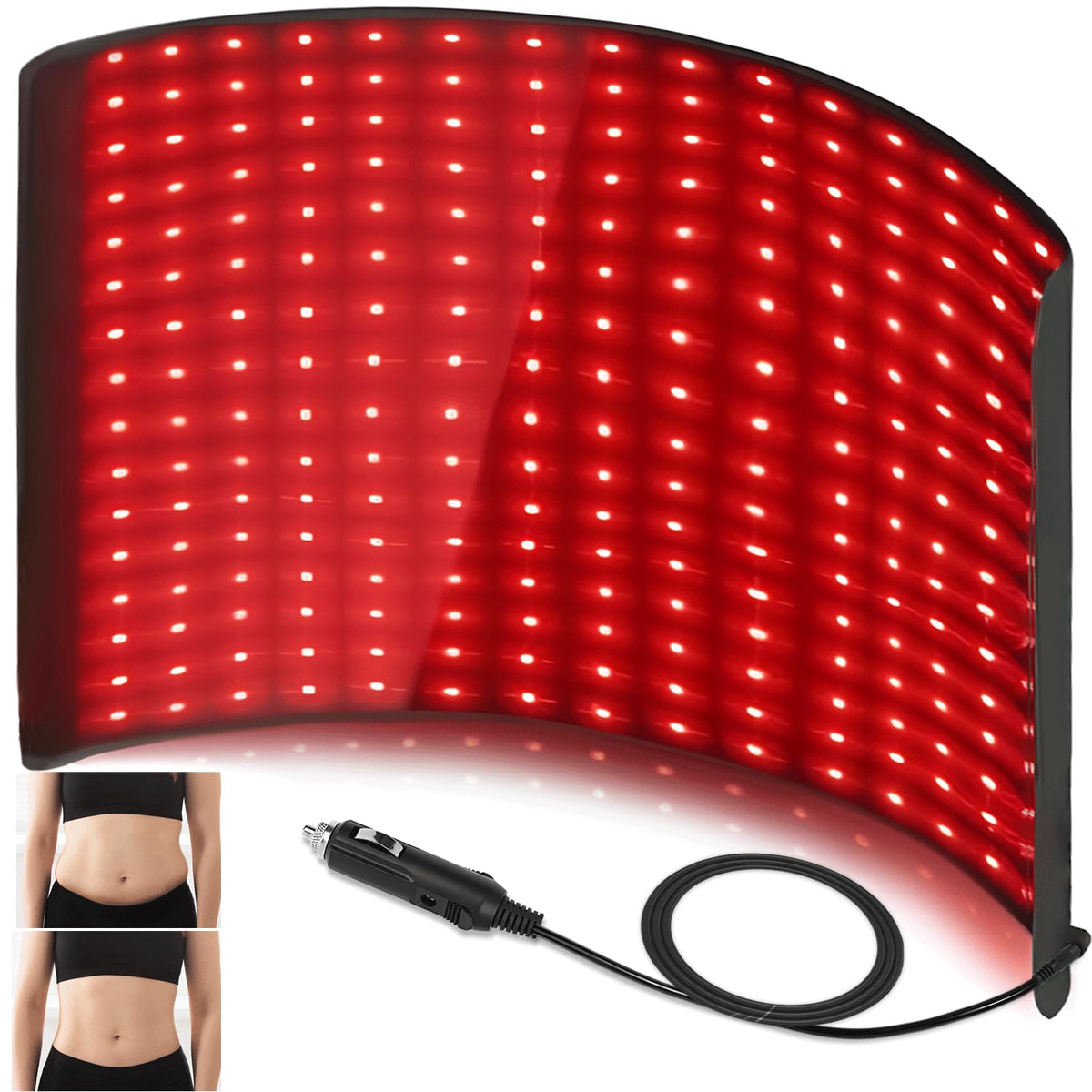 coospider-repta belt-on-body delivers targeted red light therapy for sore areas.