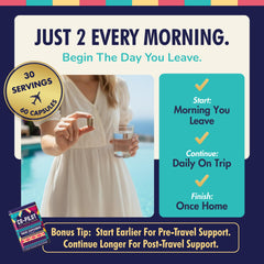 Co-Pilot The Travel Brand circadian reset capsules help you stay alert on long flights.