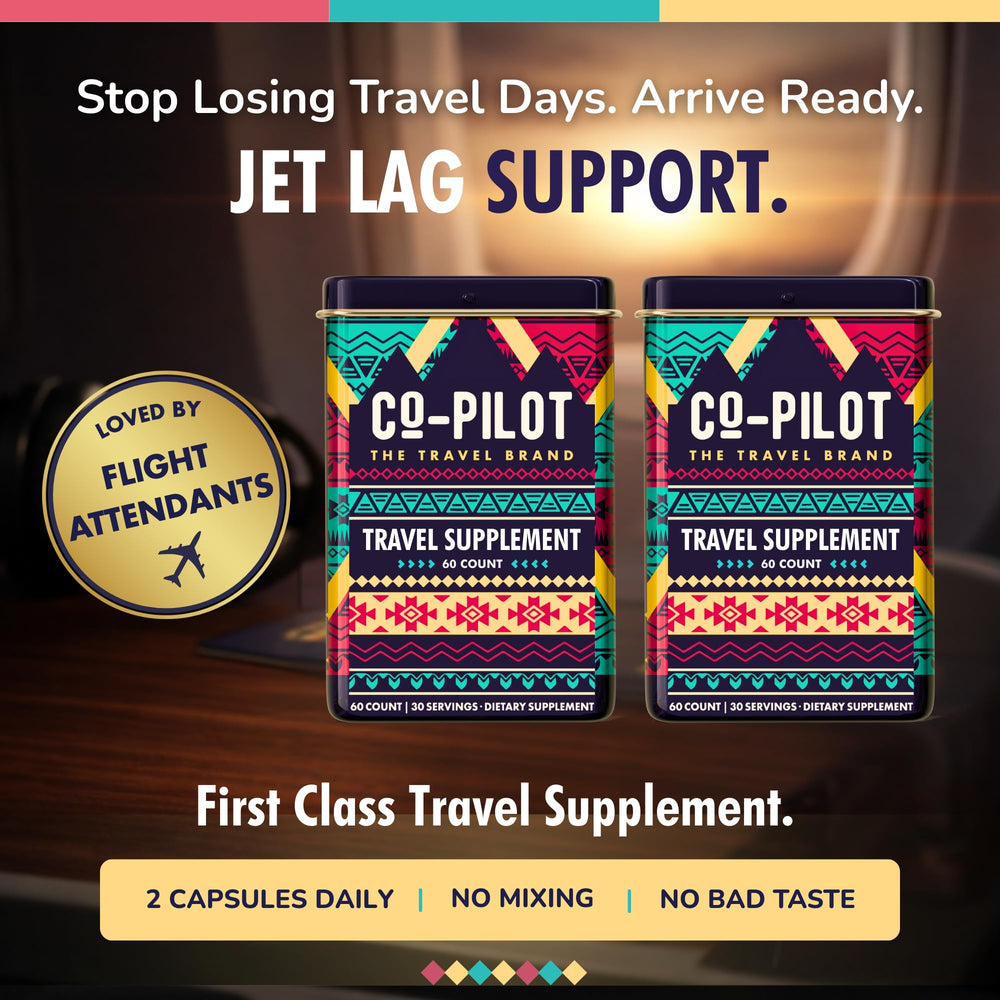 Co-Pilot The Travel Brand immune support pill bottle ready for travel