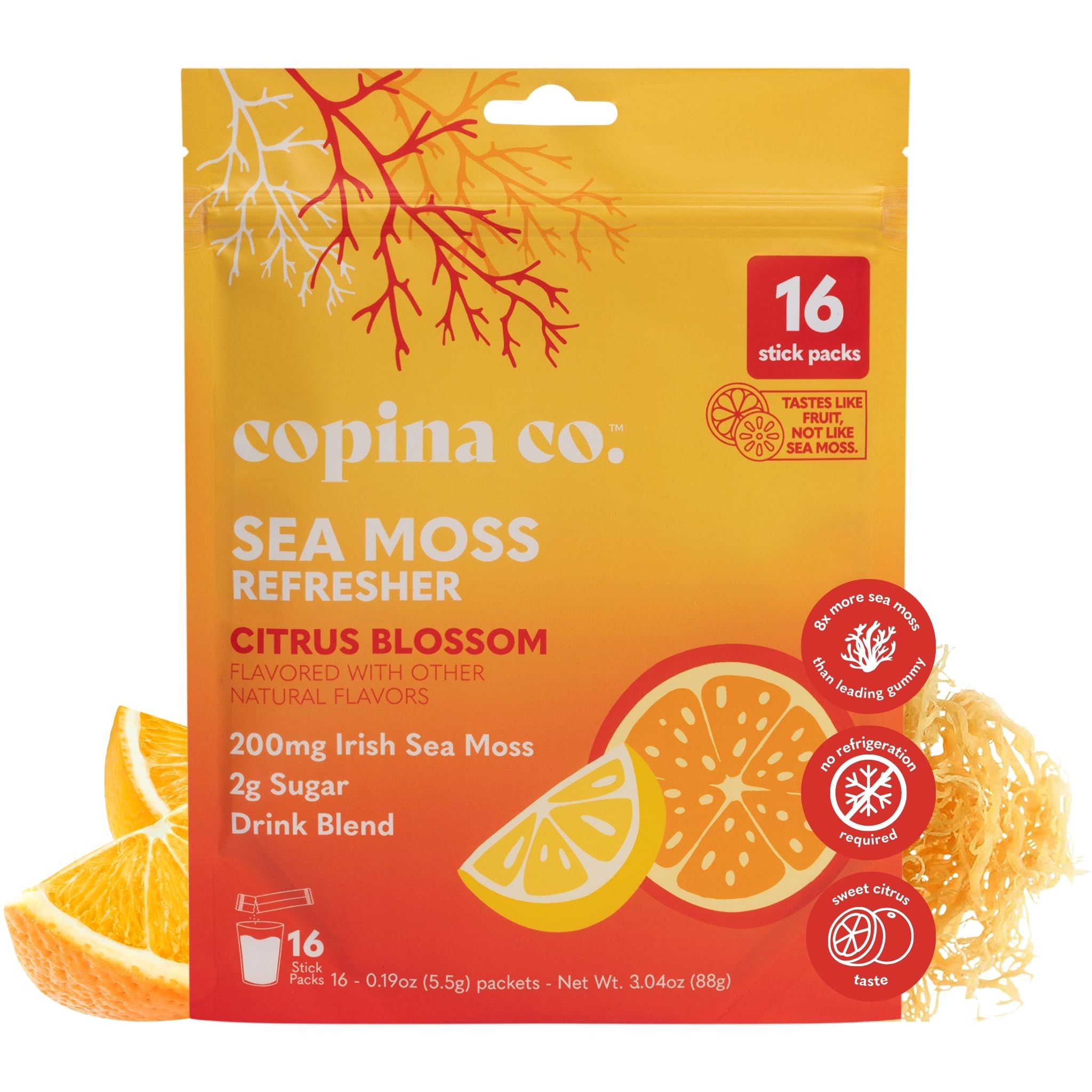 Copina Co Citrus Blossom packet front for fruity hydration on the go