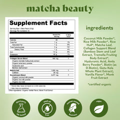 Copina Co. Matcha Beauty glass with iced latte demonstrates versatile preparation.