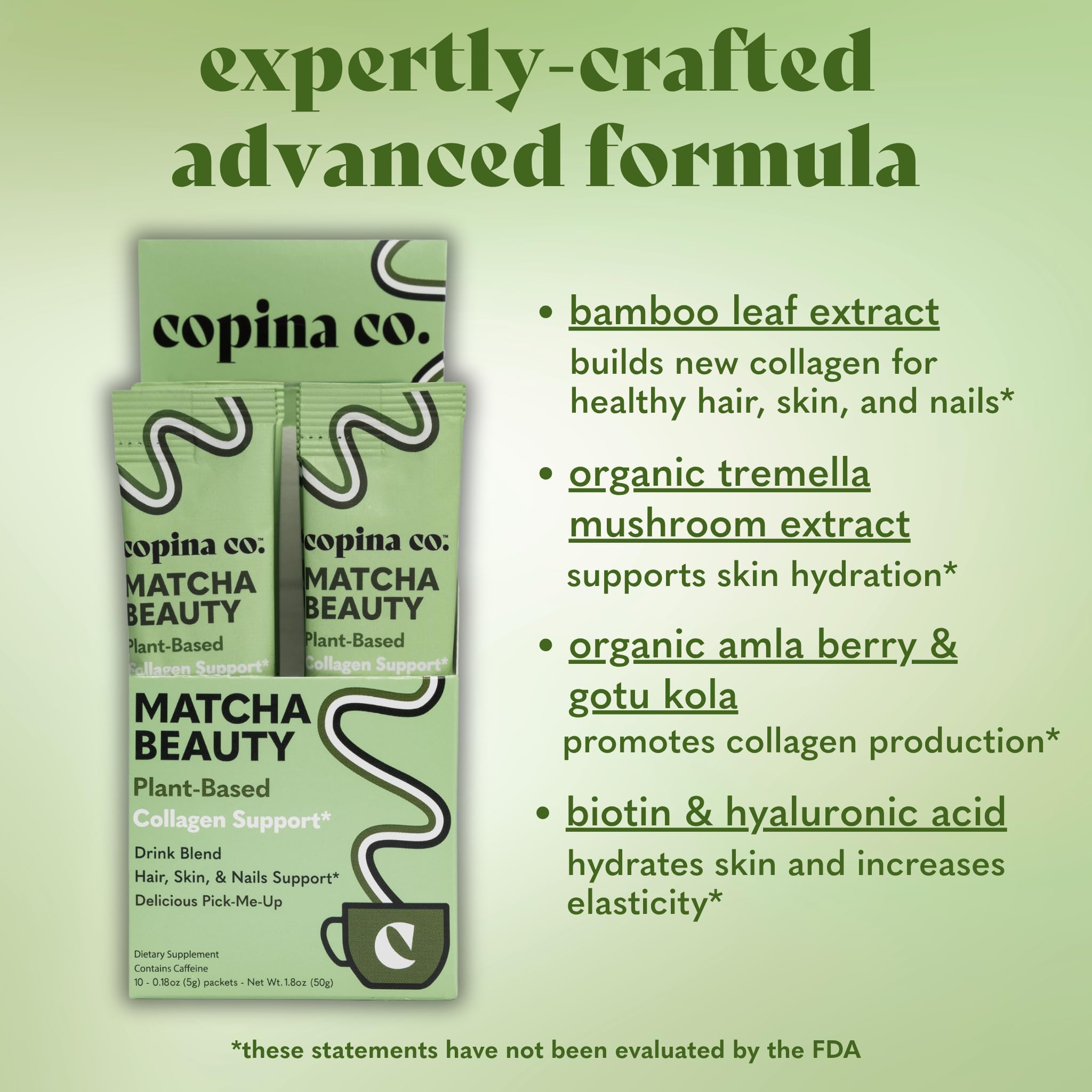 Copina Co. Matcha Beauty matcha powder bowl highlights premium flavor and ritual.