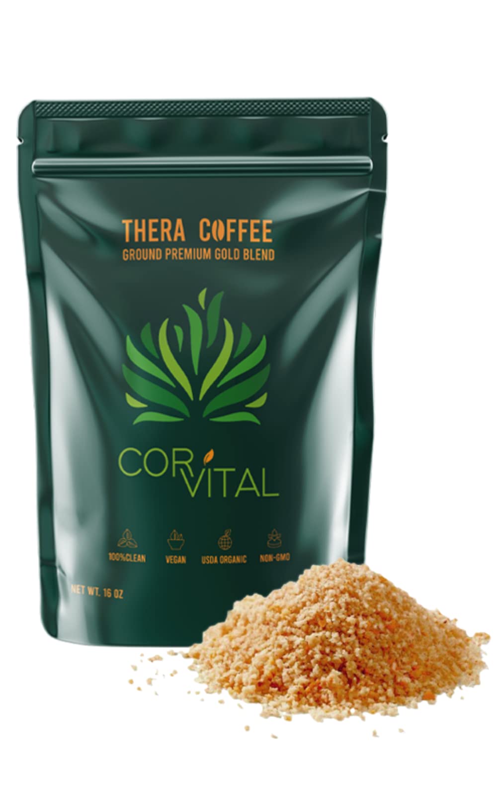 Cor-Vital coffee enema bottle with a clean organic blend for detox support.
