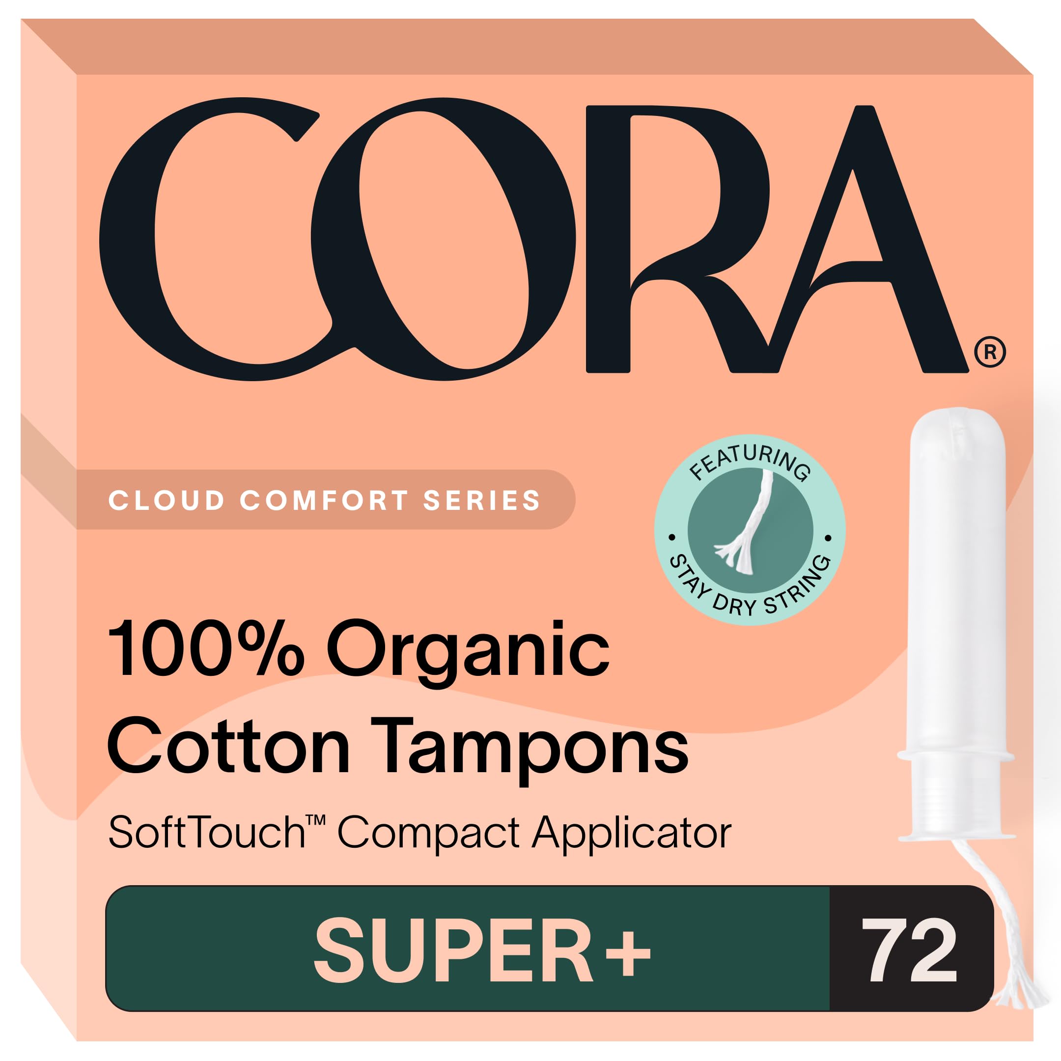 Cora organic cotton tampons packaging with new look for confident protection.