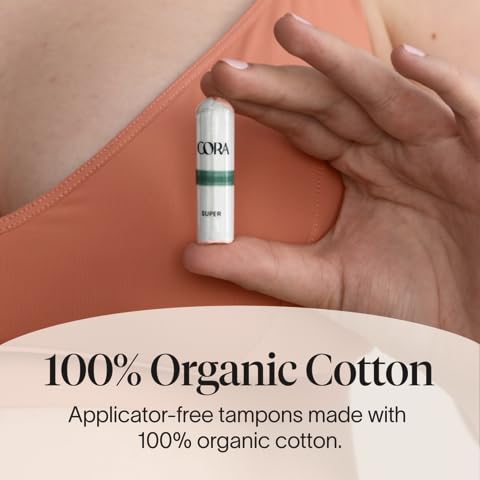 Cora non-applicator tampon showcases soft organic cotton for comfortable wear