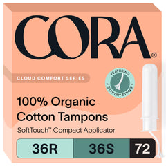 Cora regular tampons 36-pack image highlighting dependable everyday protection