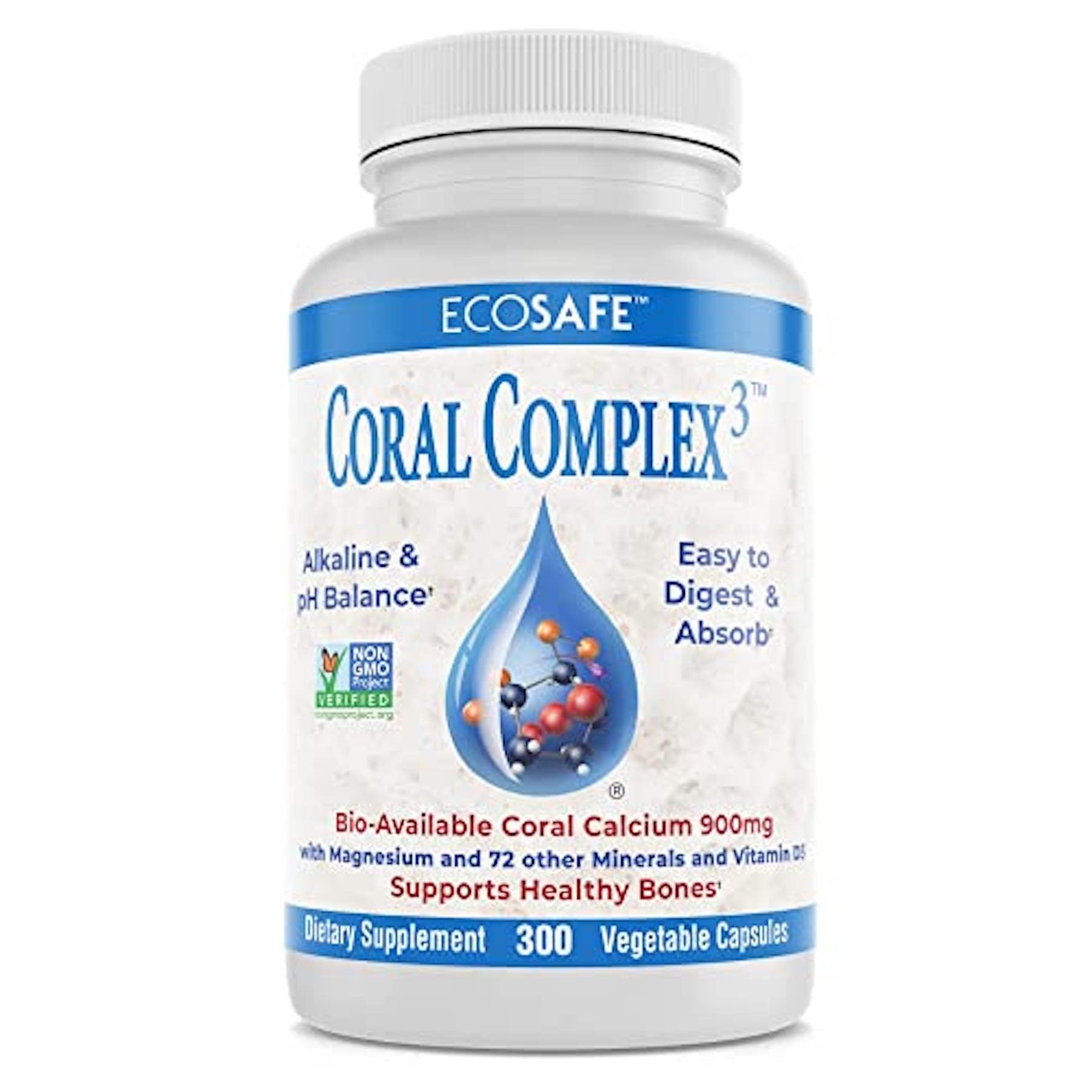 Coral White Coral Complex 3 bottle front, suggesting easy daily intake for bone support