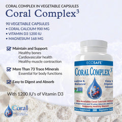 Coral White Coral Complex 3 label close-up highlighting vitamin D3 and magnesium benefits
