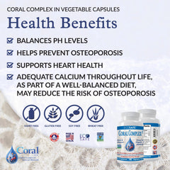 Coral White Coral Complex 3 capsules close-up highlights bioavailable coral calcium.