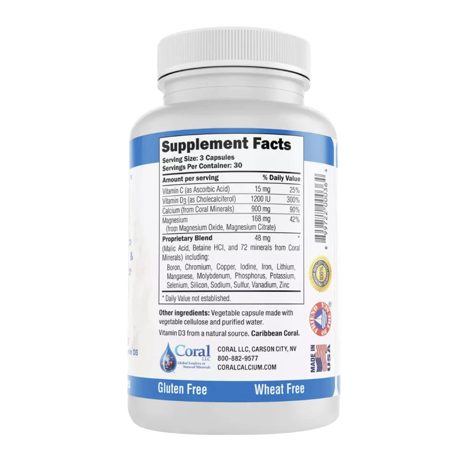 Coral White Coral Complex 3 pour shot showing simple daily dosing