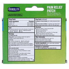 Coralite menthol-camphor patch detail emphasizes cooling sensation