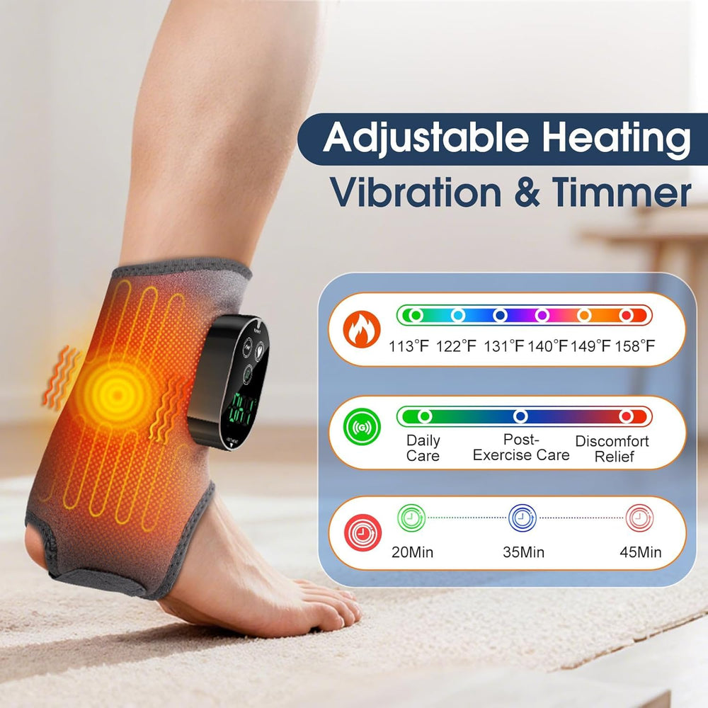 Cordless Foot & Ankle Massager heat settings with personalized warmth options