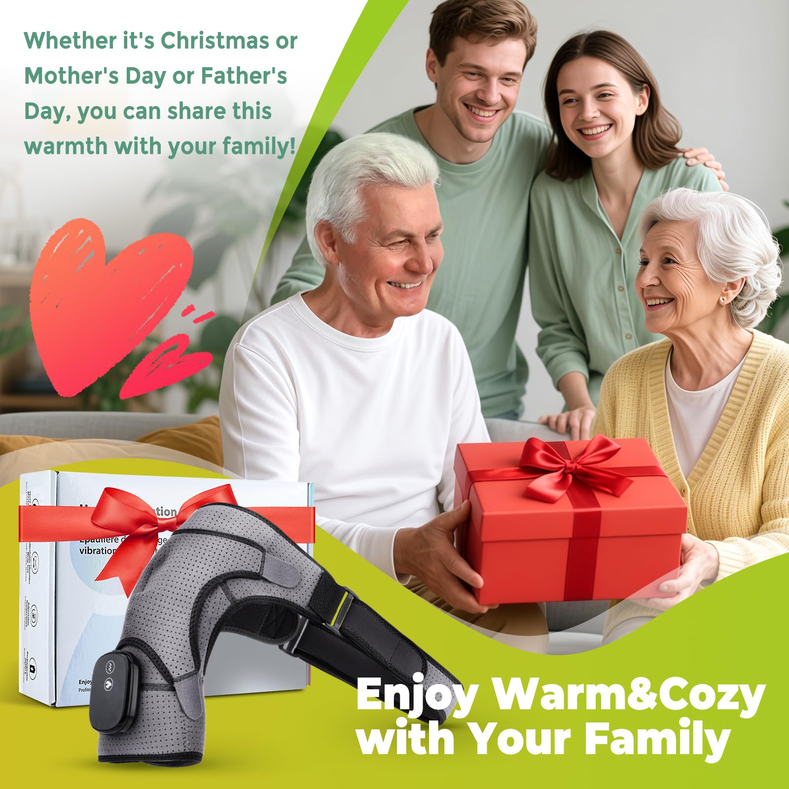 Cordless Shoulder Heating Pad gift packaging makes a thoughtful birthday present.