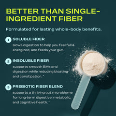 Core Fiber powder dissolving quickly in a glass of water.