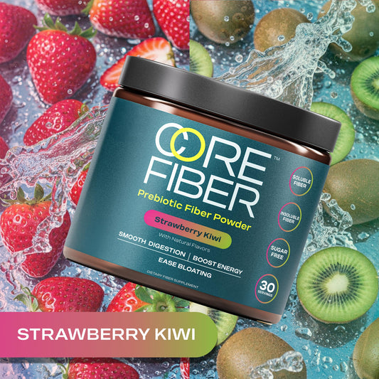 Core Fiber pour demonstrates sugar-free powder for easy mixing and digestive comfort