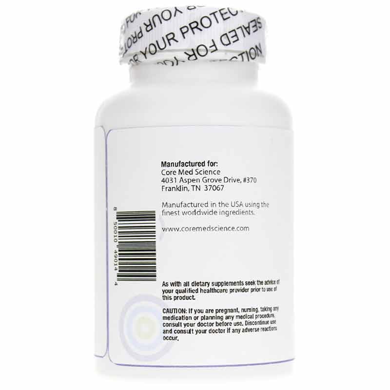 Core Med Science bottle top view highlighting compact packaging