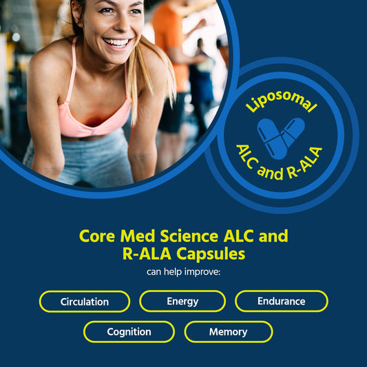 Core Med Science capsules pour demonstrates convenient size for on the go focus.