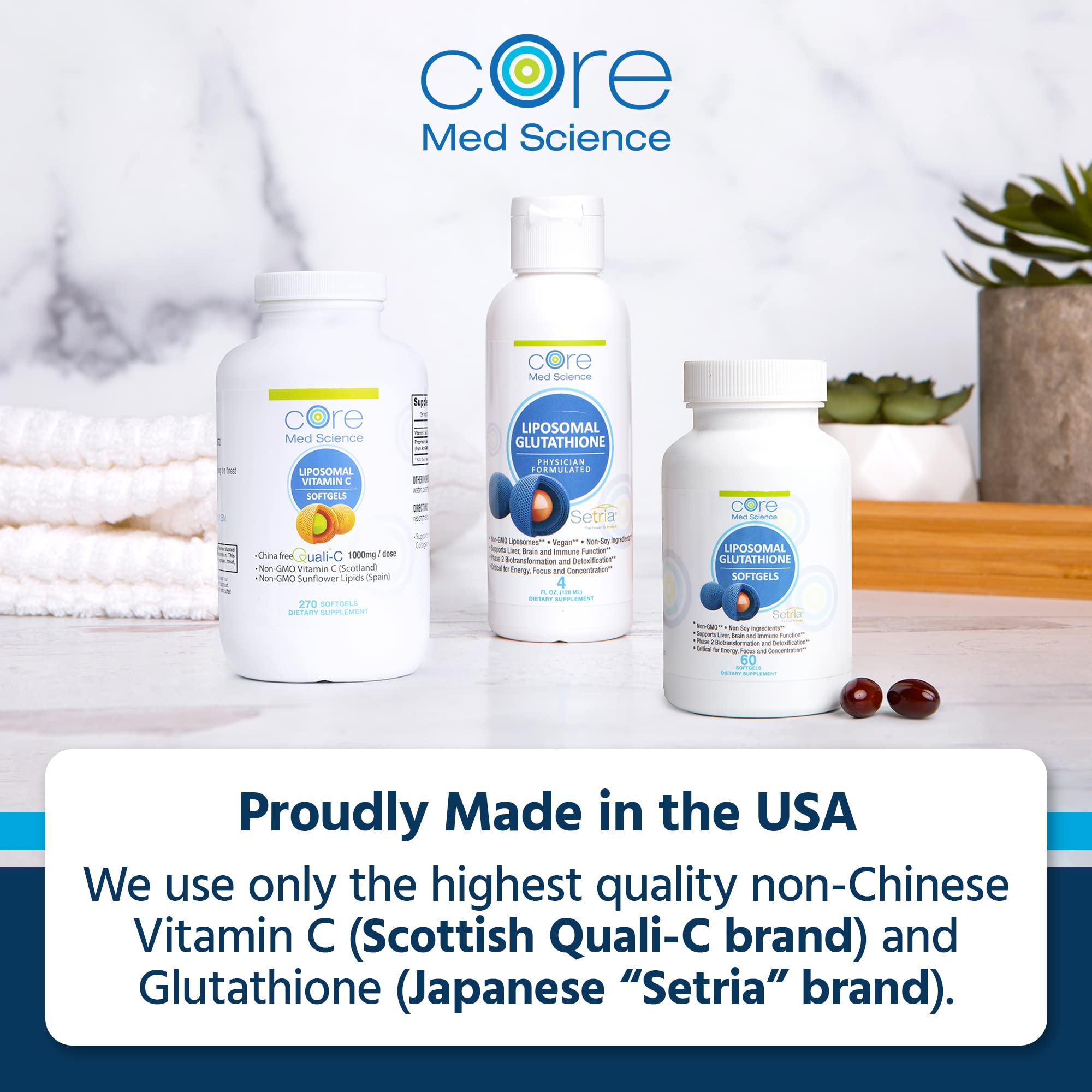 Core Med Science Liposomal Glutathione supports energy and mental clarity.