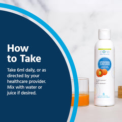 Core Med Science liposomal curcumin drops added to water for convenience.