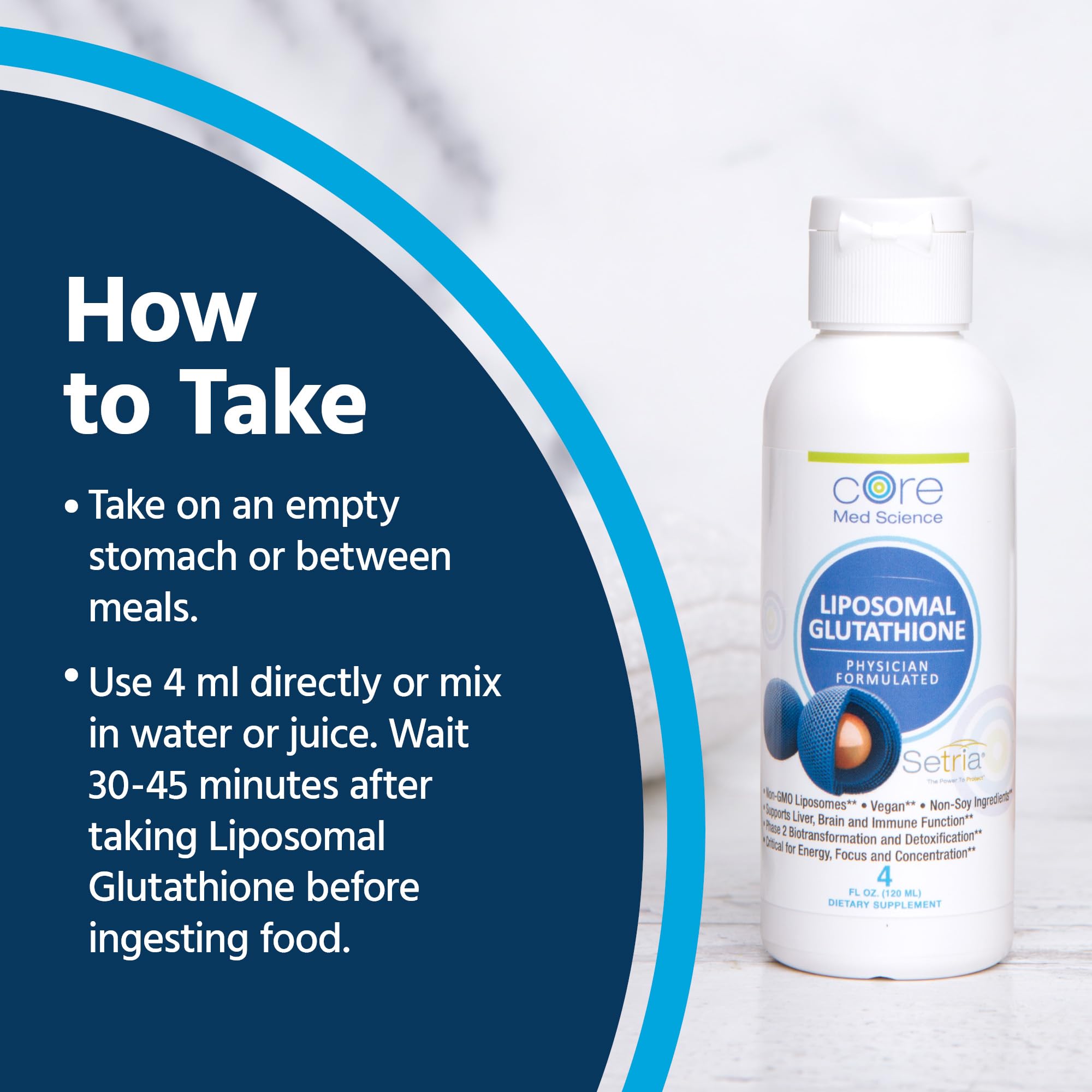 Liquid drops illustrate convenient mixing into beverages or routines for daily support.