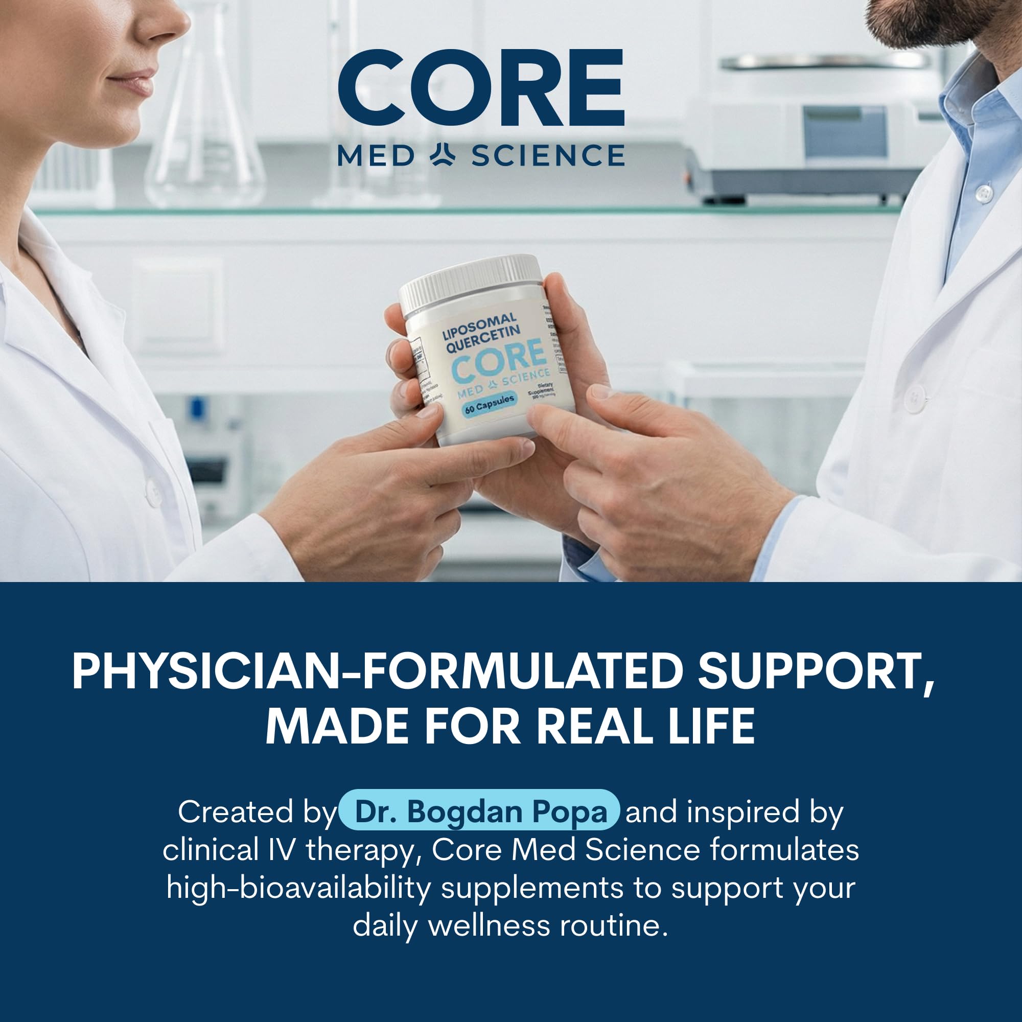 Core Med Science Liposomal Glutathione product image emphasizing non-GMO and cGMP