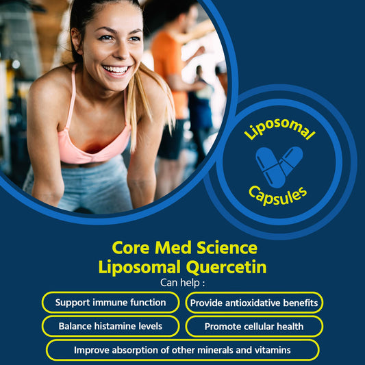 Core Med Science liposomal quercetin capsules offer convenient daily support.