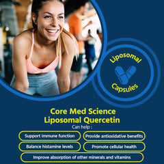 Core Med Science liposomal quercetin capsules offer convenient daily support.