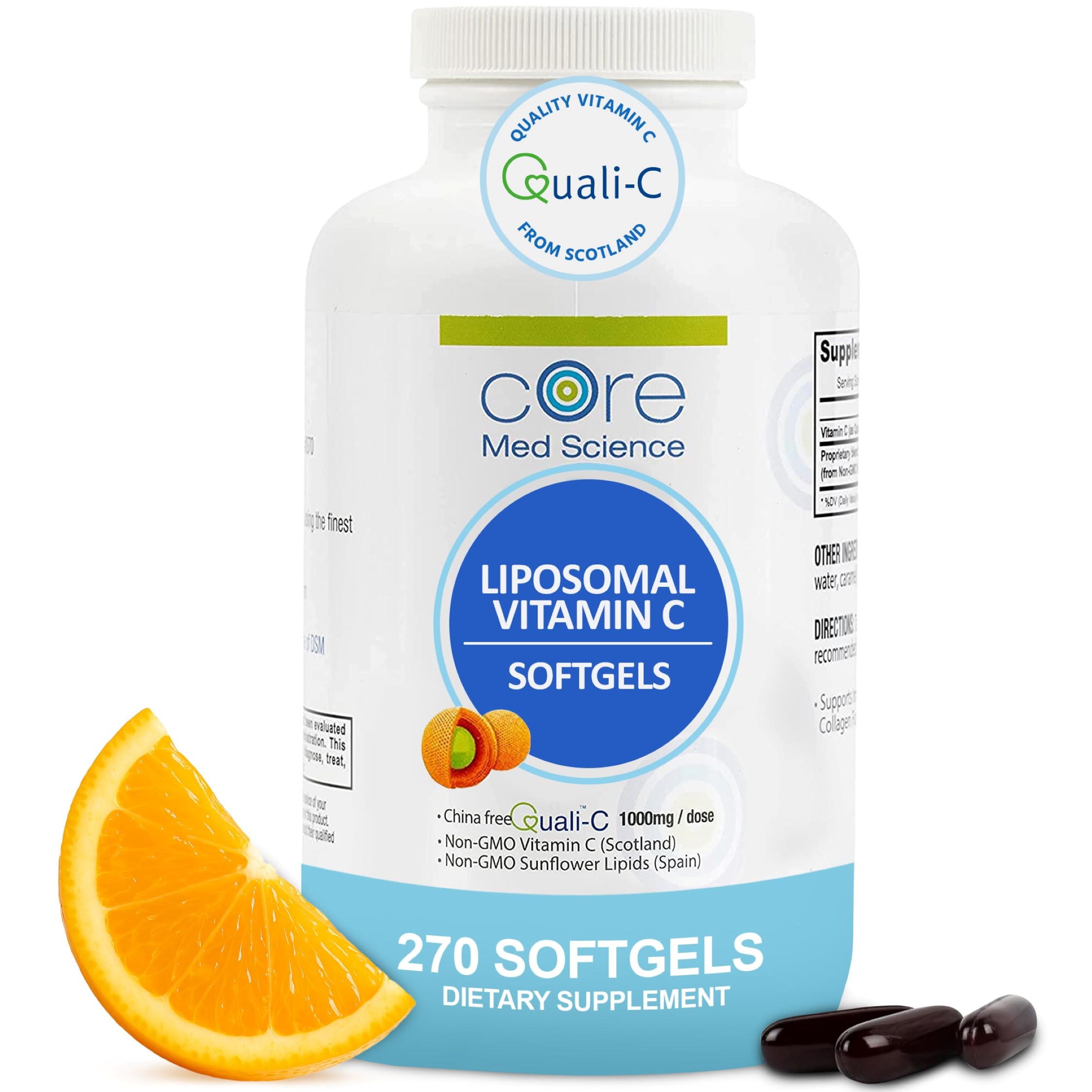 Core Med Science Liposomal Vitamin C bottle front showing high-potency immune support
