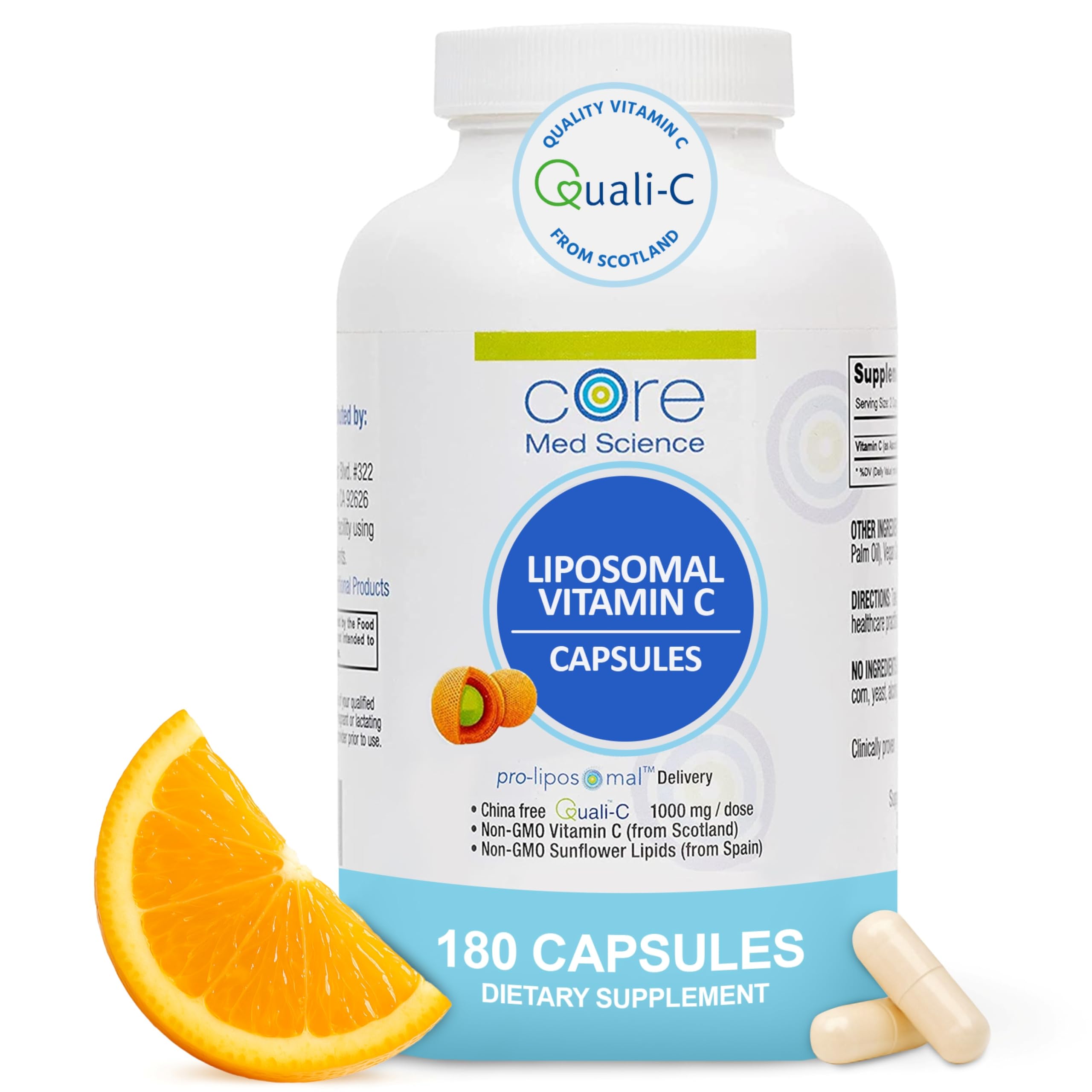Core Med Science Liposomal Vitamin C bottle—supports daily immune and antioxidant wellness.