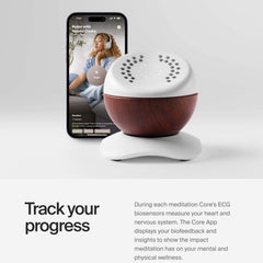 Core app pairing with the trainer on a smartphone for guided meditation